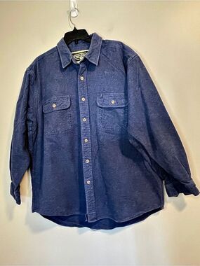 Field & Stream Blue Fleece Chamois Button Down Shirt